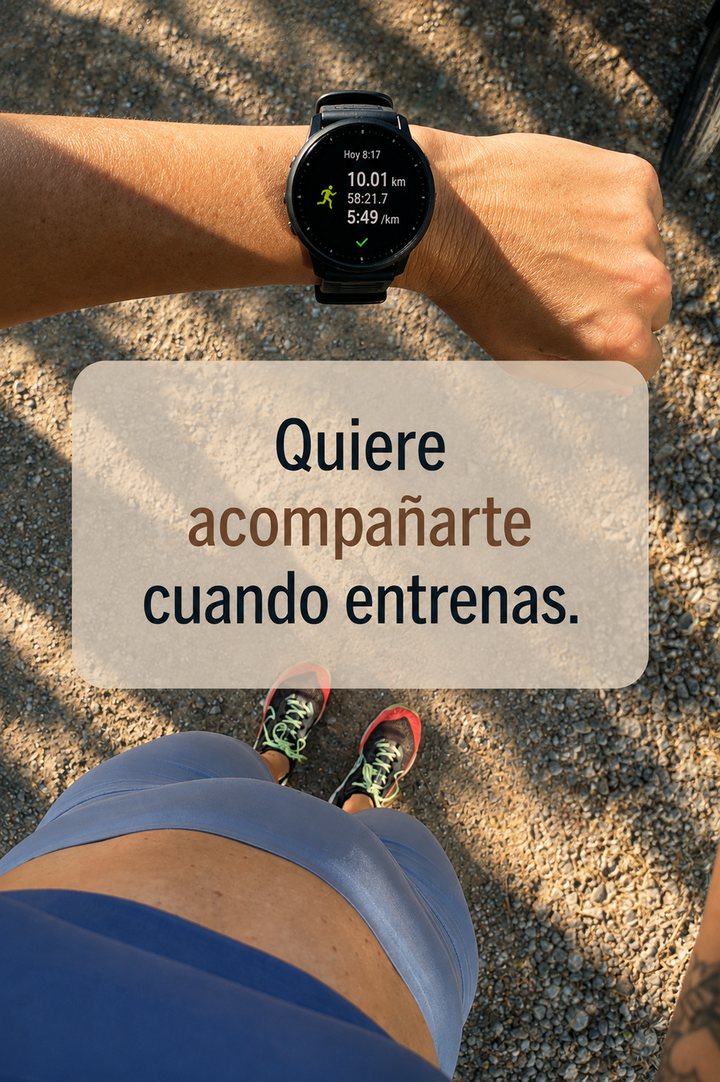 Quiere acompañarte cuando entrenas.